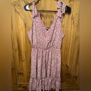 SHEIN Pink and White Patterned Dress